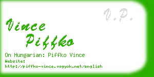 vince piffko business card